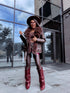 Choco jacket with brown fur "LUX FUR" FL47